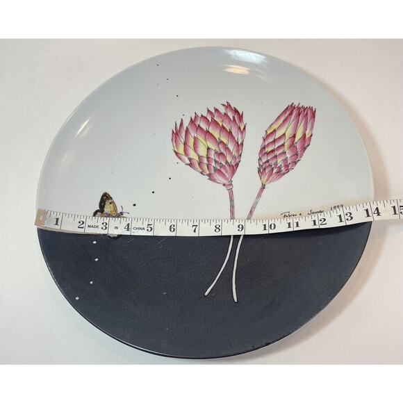 Fabienne Jouvin Paris Large Ceramic Porcelain 14” Platter Floral Butterfly 1999 - Picture 15 of 16